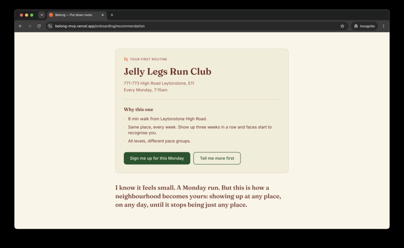 Belong – screenshot 2