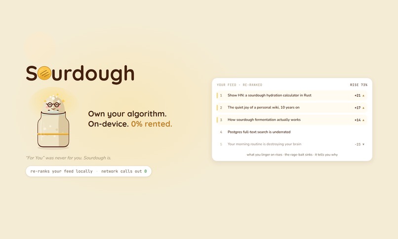 Sourdough : own your algorithm – screenshot 1