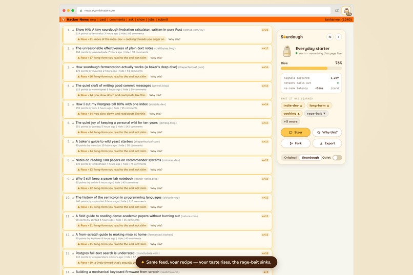Sourdough : own your algorithm – screenshot 2
