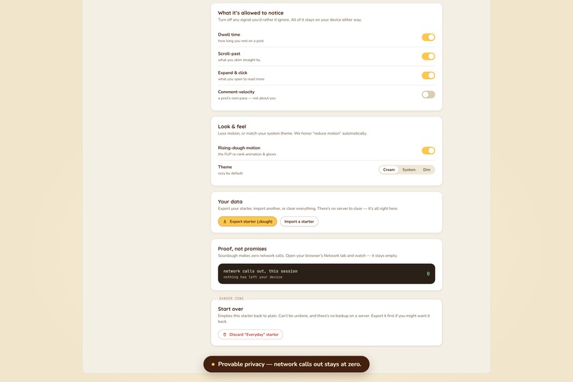 Sourdough : own your algorithm – screenshot 3