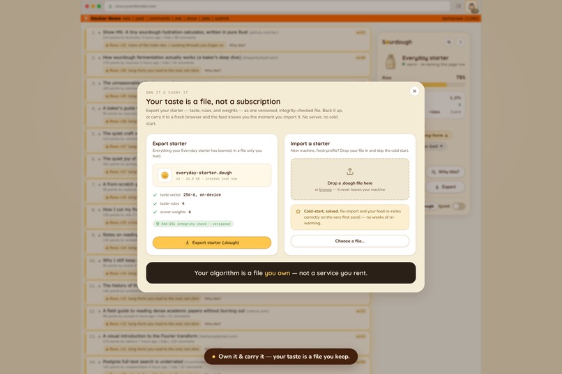 Sourdough : own your algorithm – screenshot 4