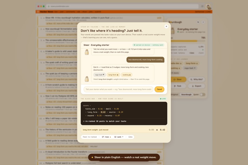 Sourdough : own your algorithm – screenshot 6
