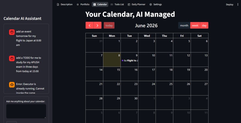 Calendar AI Tool – screenshot 1