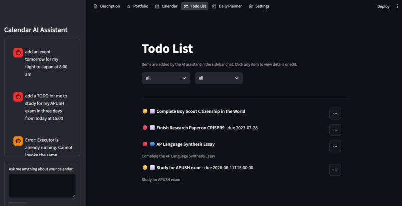 Calendar AI Tool – screenshot 2