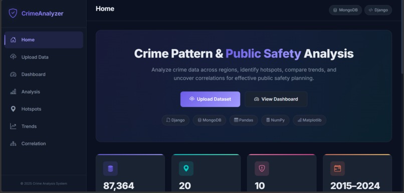 Crime pattern and Public Safety Analysis System – screenshot 8