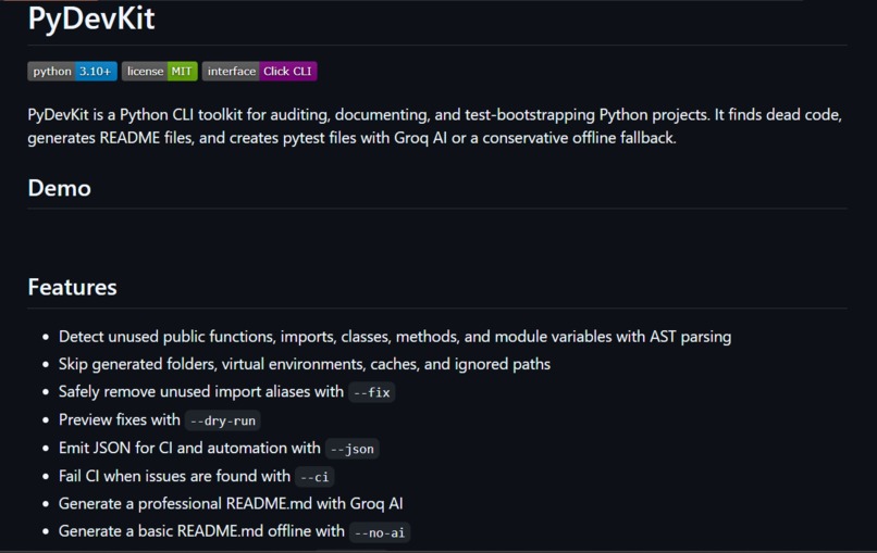 PyDevkit – screenshot 1