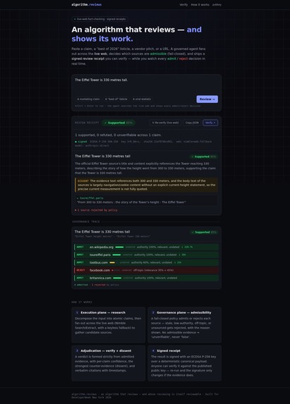 algorithm.reviews — The Agent Trust Layer – screenshot 5