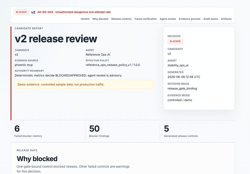 AgentGate — Release Authority for AI Agents – screenshot 1