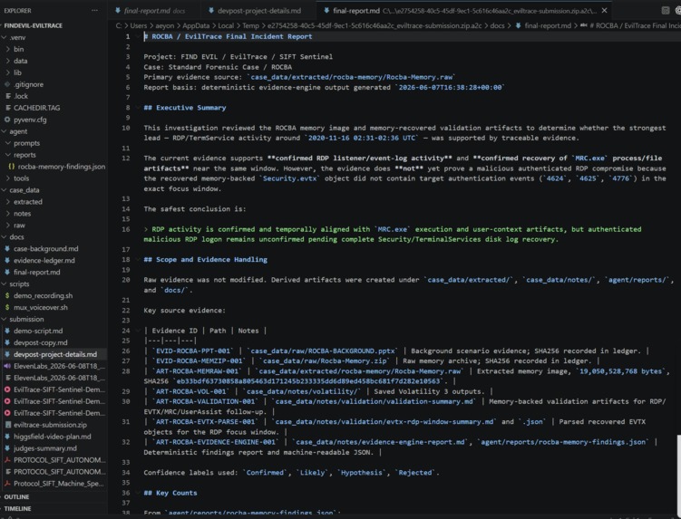 EvilTrace – screenshot 1