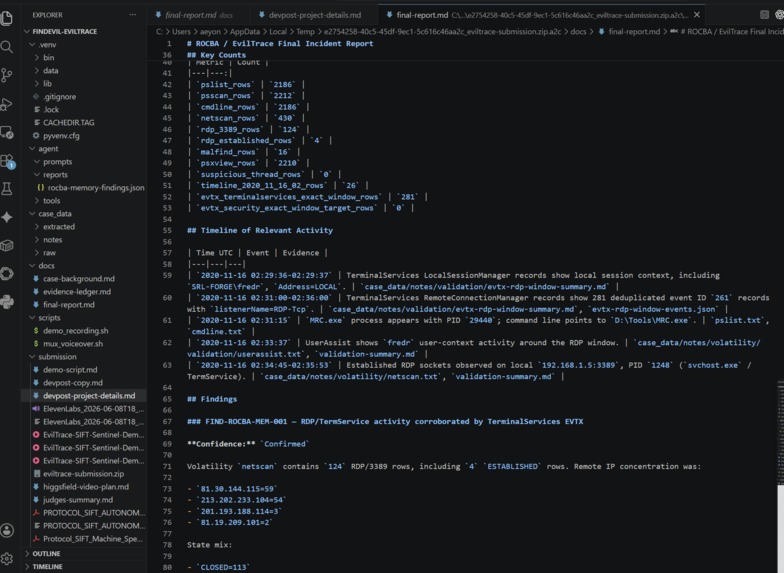 EvilTrace – screenshot 2