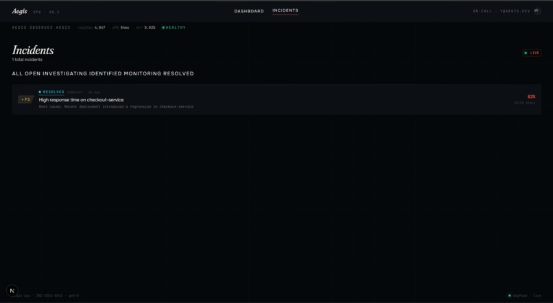 Aegis — Autonomous SRE Agent – screenshot 4