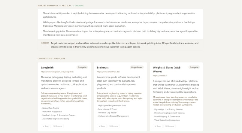 Market Intelligence Agent – screenshot 3