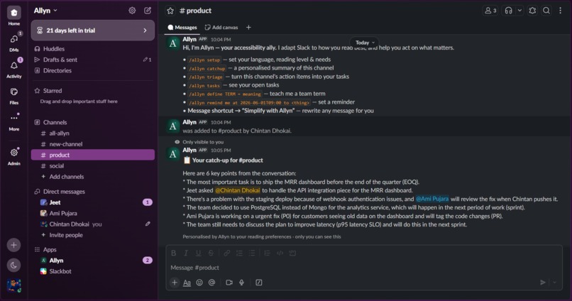 Allyn — your accessibility ally in Slack – screenshot 3