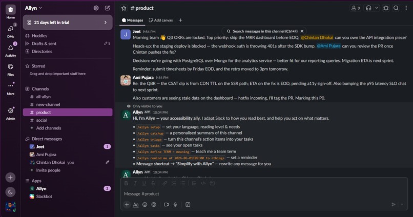 Allyn — your accessibility ally in Slack – screenshot 4