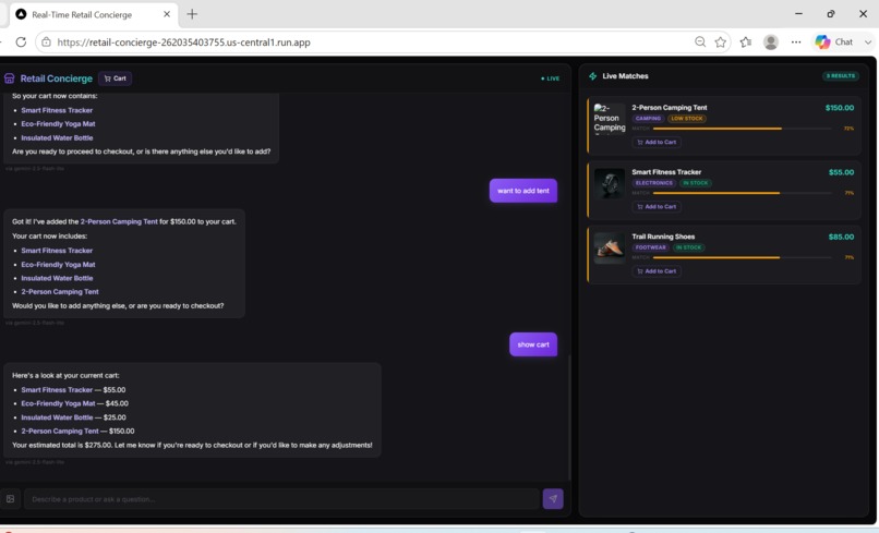 Real-Time Retail Concierge – screenshot 4