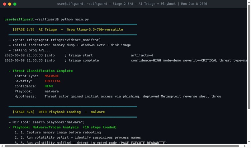 SIFTGuard - Autonomous Forensic IR Agent – screenshot 2