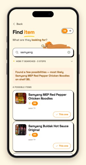 Wherebear — the supermarket AI agent easily finds any item – screenshot 4