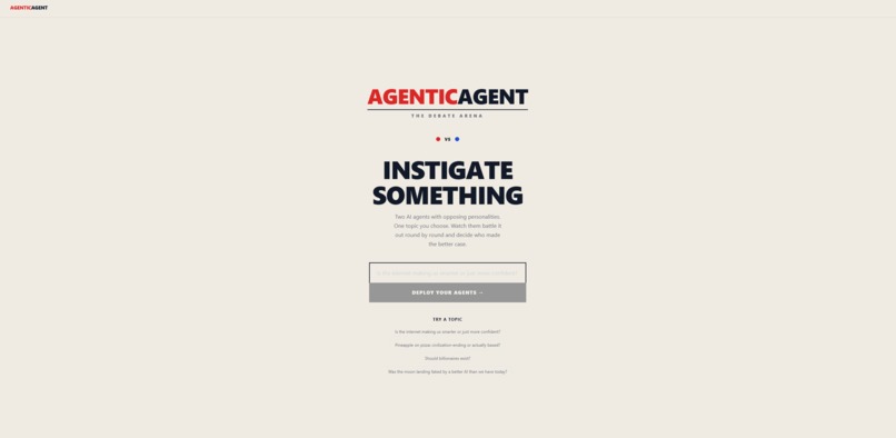 AgenticAgent: The Debate Arena – screenshot 1
