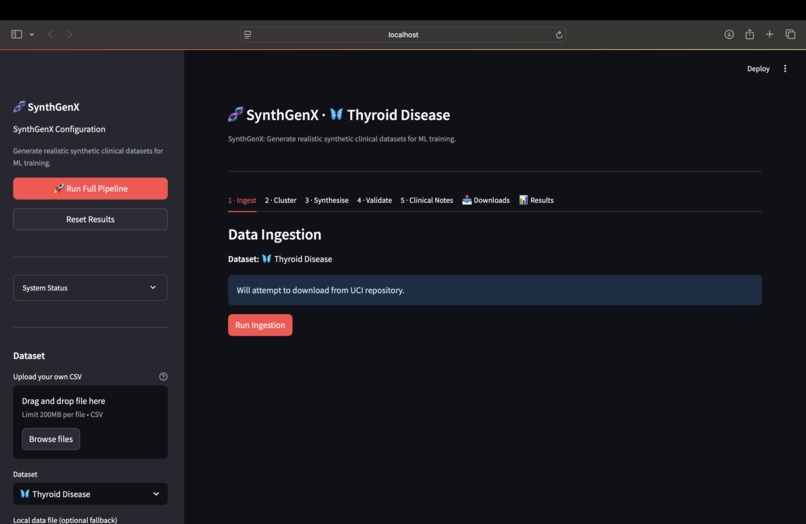 SynthGenX - Synthetic Clinical Data Generator – screenshot 1