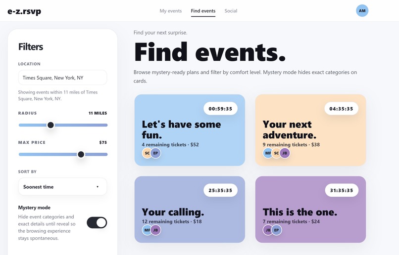e-z.rsvp – screenshot 2