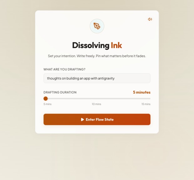 Dissolving ink : A rapid thought capture tools – screenshot 1