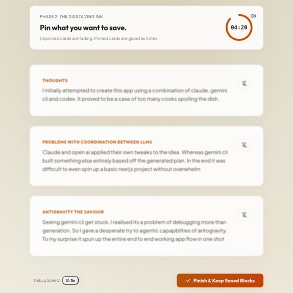 Dissolving ink : A rapid thought capture tools – screenshot 3