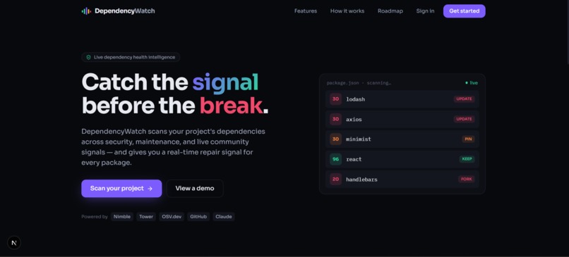DependencyWatch – screenshot 1