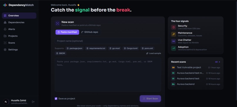 DependencyWatch – screenshot 2