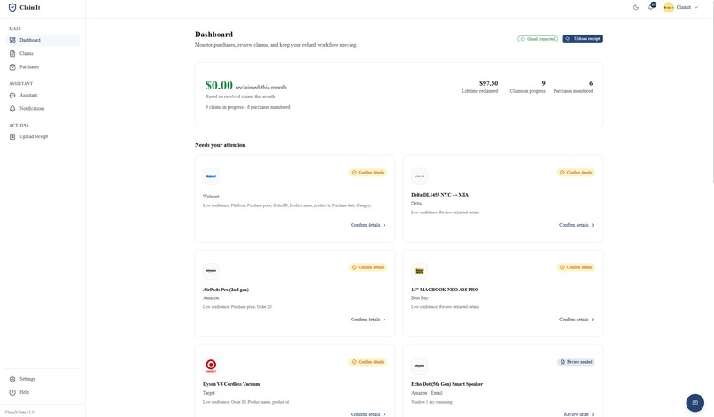 ClaimIt – screenshot 1