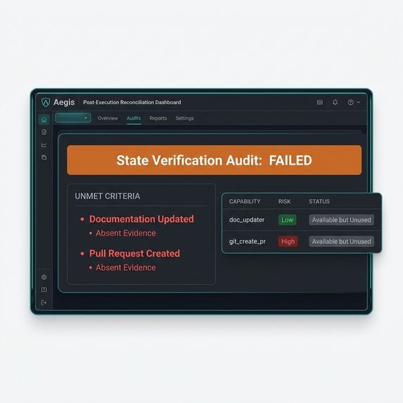 Aegis — Post-Execution Truth Layer for AI Agents – screenshot 1