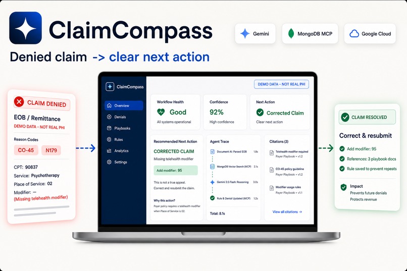 ClaimCompass: Denial Resolution Agent for Therapists – screenshot 1