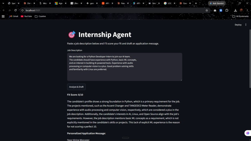  Internship Agent – screenshot 1