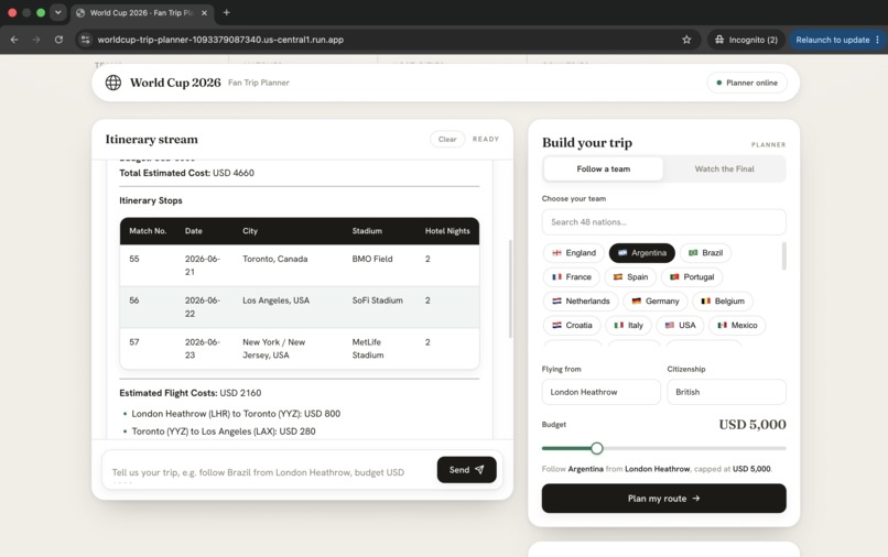 World Cup 2026 Fan Trip Planner – screenshot 3