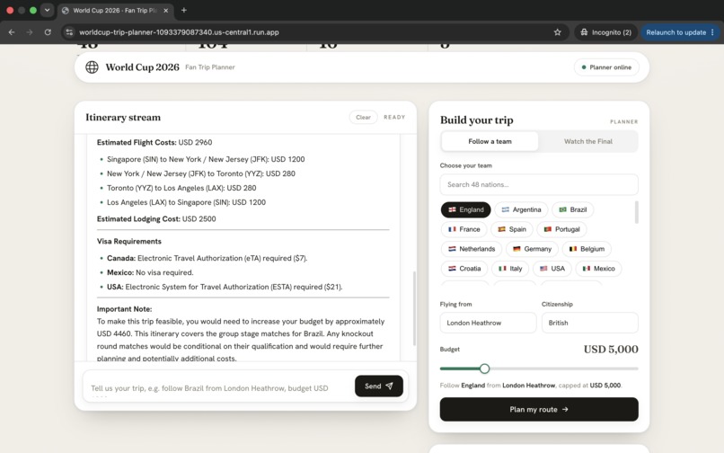 World Cup 2026 Fan Trip Planner – screenshot 8