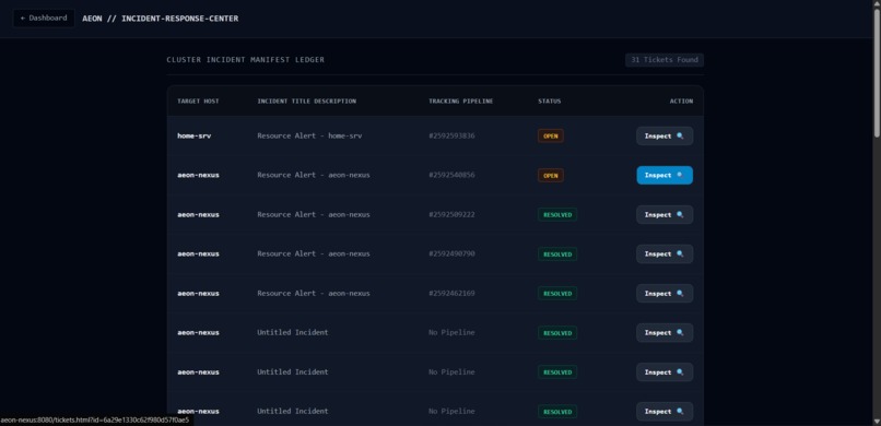 Aeon Core: Autonomous Closed-Loop SRE Remediation Engine – screenshot 2