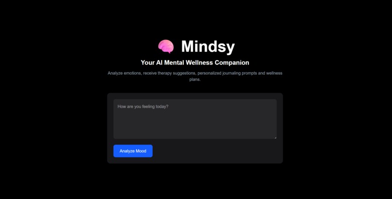 Mindsy — AI Multi-Agent Mental Wellness System – screenshot 1