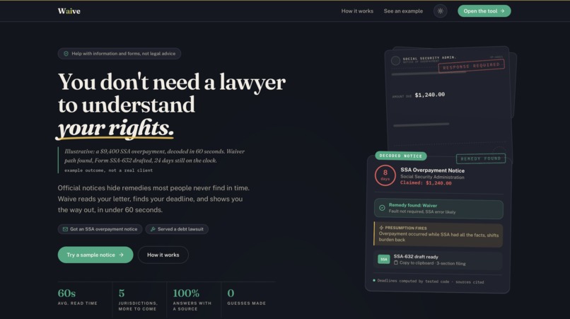 Waive – screenshot 1