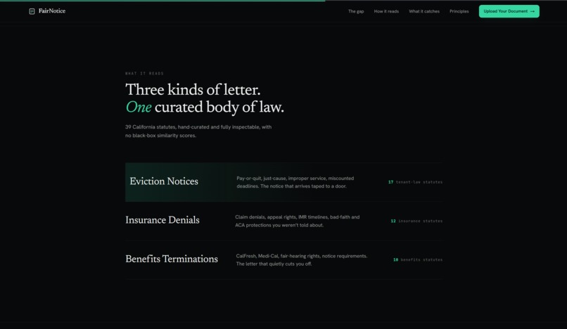 FairNotice – screenshot 2