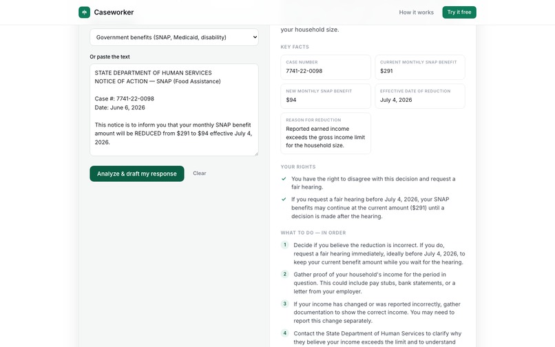 caseworker – screenshot 2