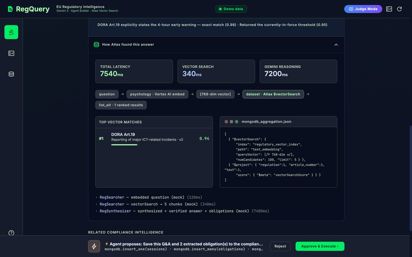RegQuery — EU Regulatory Q&A Agent – screenshot 1