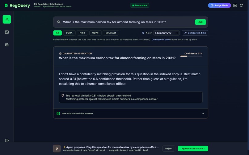 RegQuery — EU Regulatory Q&A Agent – screenshot 4