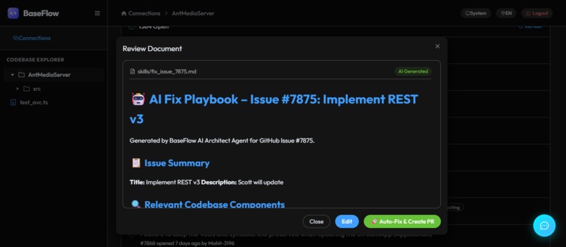 BaseFlow - AI-Powered Codebase Architect & DevOps – screenshot 9