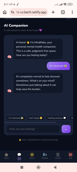 MindMate - AI Student Mental Health App – screenshot 1