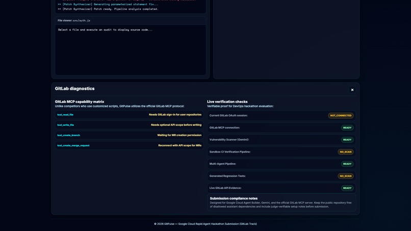 GitPulse — Agent-Native Security Scanner & Autofixer  – screenshot 1