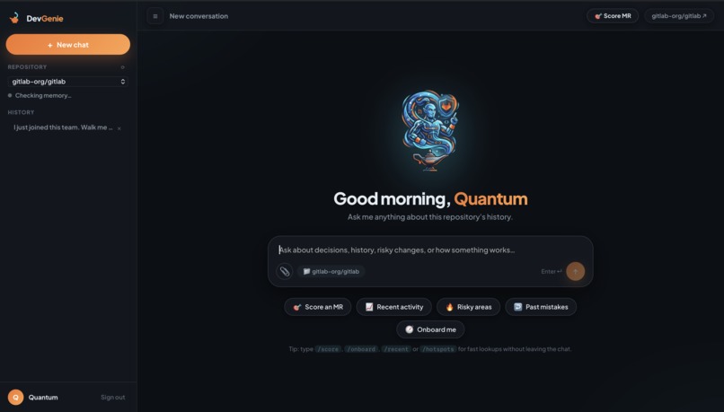DevGenie – screenshot 1