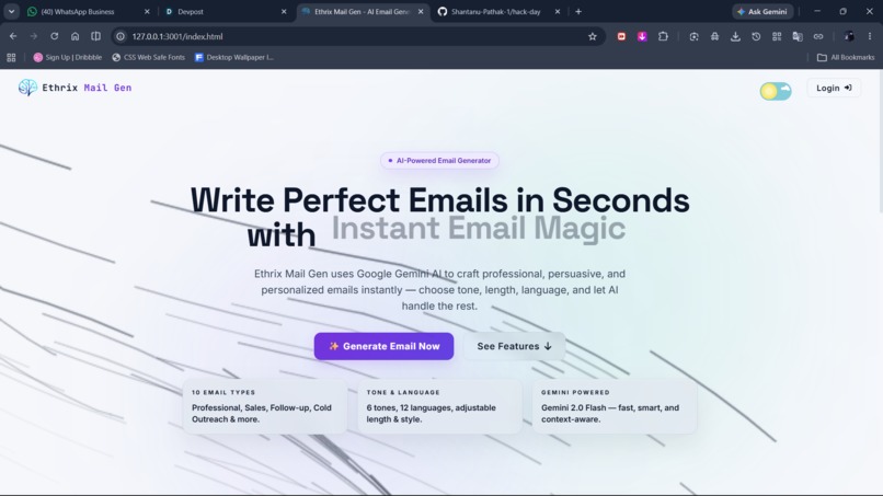 Ethrix mail gen – screenshot 3