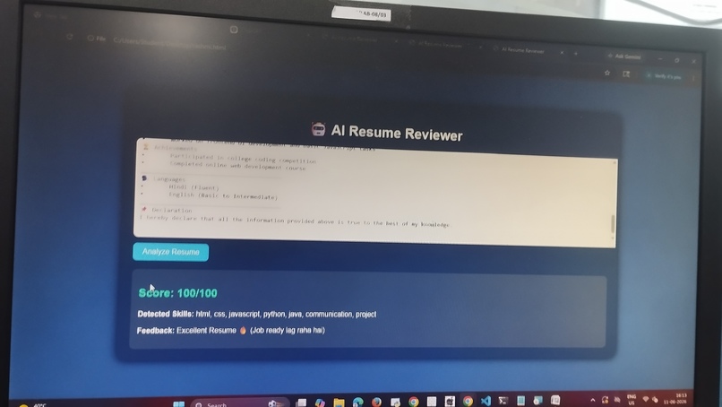 AI RESUME REVIEWE – screenshot 1