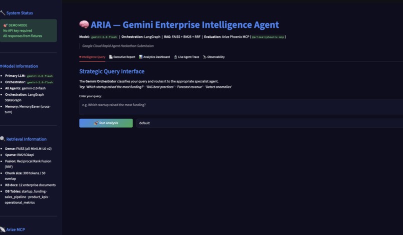 ARIA – Gemini Enterprise Intelligence Agent – screenshot 1