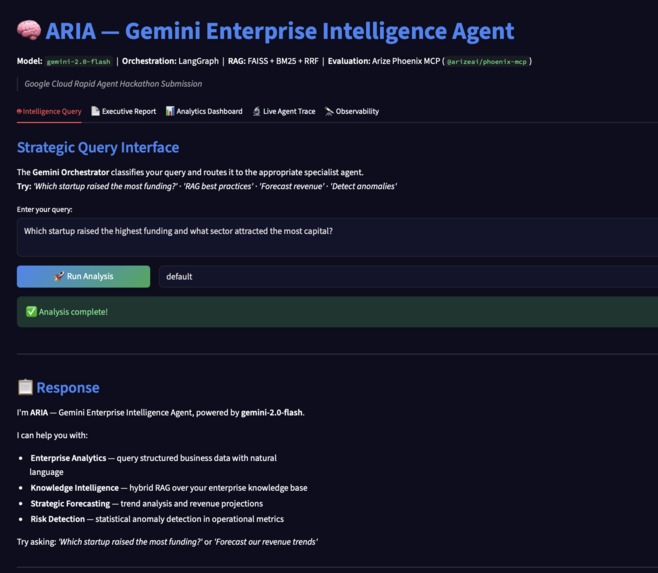ARIA – Gemini Enterprise Intelligence Agent – screenshot 2