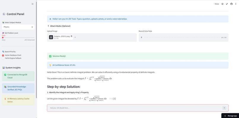 JEE Solver Agent – screenshot 2